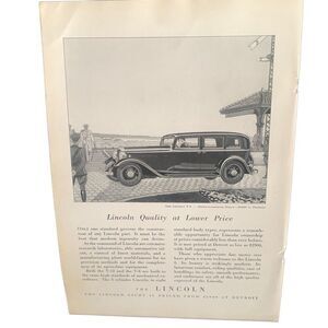 Vintage 1932 Lincoln Quality at a Lower Price Ad Advertisement